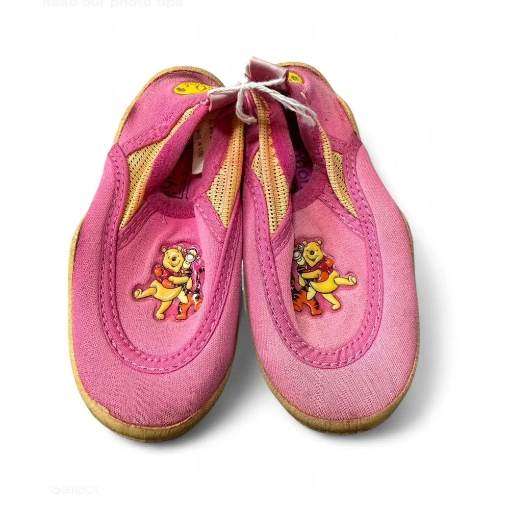Vintage Winnie The Pooh Tigger Infant Baby Water Shoes Pink Slip On Disney 6